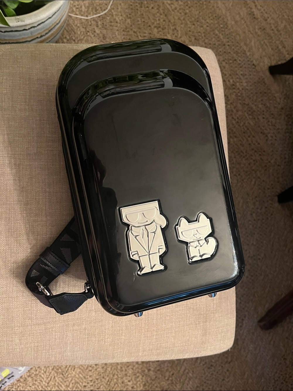 Karl lagerfeld paris ,black hardshell backpack